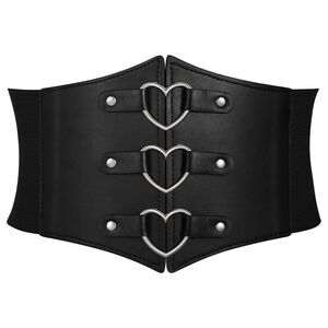 Metal O-Ring Heart-Ring Wide Elastic Belt, FIT 26"-29", 22J-167BELT003